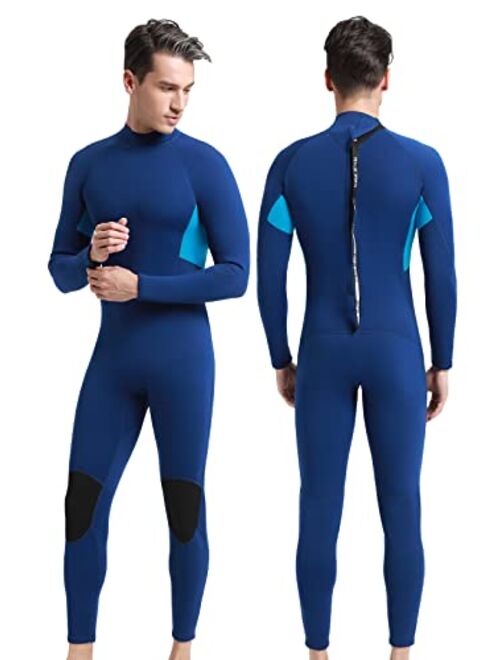 REALON Wetsuit Men 3/2mm Surfing Snorkeling Kayaking Neoprene Full Body 4/3mm Scuba Diving Wetsuits 5/4mm One Piece Wet Suit Cold Water Male Spring Suits