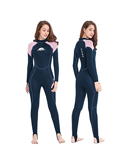 XUKER Women Men Wetsuit 2mm 3mm, Neoprene Wet Suits Front/Back Zip in Cold Water Full Body Dive Suit for Diving Snorkeling Surfing Swimming Canoeing