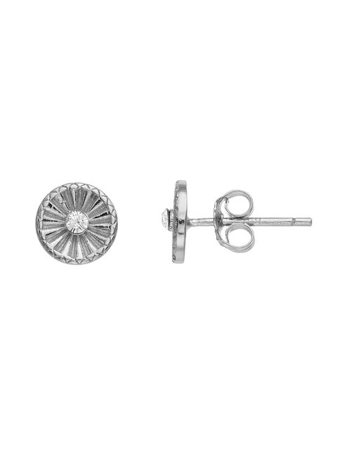 FAO Schwarz Sterling Silver Crystal Burst Stud Earrings