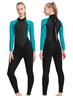 REALON Wetsuit Women and Men 3mm, Adult Mens Womens Full Neoprene Surfing Scuba Diving Wet Suits, One Piece Long Sleeves Cold Water Snorkeling Kayaking Paddle Boarding We