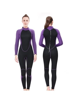 REALON Wetsuit Women and Men 3mm, Adult Mens Womens Full Neoprene Surfing Scuba Diving Wet Suits, One Piece Long Sleeves Cold Water Snorkeling Kayaking Paddle Boarding We