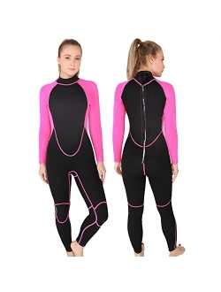 REALON Wetsuit Women and Men 3mm, Adult Mens Womens Full Neoprene Surfing Scuba Diving Wet Suits, One Piece Long Sleeves Cold Water Snorkeling Kayaking Paddle Boarding We