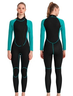 REALON Wetsuit Women and Men 3mm, Adult Mens Womens Full Neoprene Surfing Scuba Diving Wet Suits, One Piece Long Sleeves Cold Water Snorkeling Kayaking Paddle Boarding We