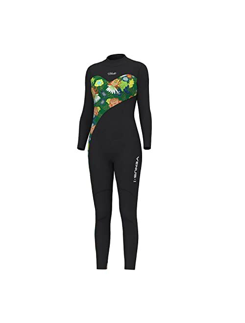 Hevto Women Wetsuits 3/2mm Neoprene Surfing Swimming Diving SUP Full Suits Keep Warm in Cold Water