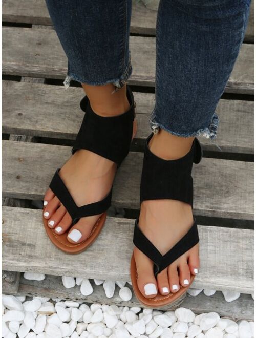 Shein Studded Decor Toe Post Thong Sandals