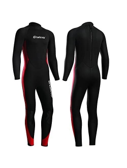 Greatever Wetsuit for Men Women,3mm Neoprene Full Body Keep Warm Long Sleeve Back Zip Full Scuba Diving Suit UV Protection,for Surfing Snorkeling Kayaking Water Sports