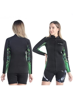 LayaTone Wetsuit Top Women 3mm Neoprene Jacket Surfing Scuba Diving Suit Tops Lady Long Sleeves Wet Suits Jacket Female Canoeing Snorkeling Diving Top Wetsuits