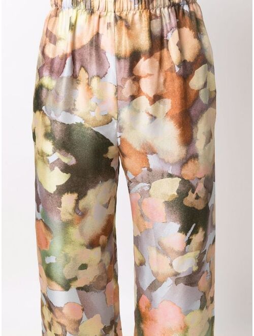 Nanushka printed wide-leg silk trousers