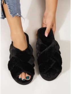 Crossover Strap Bedroom Slippers