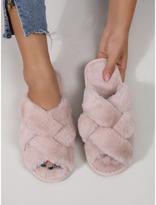 Shein Crossover Strap Bedroom Slippers