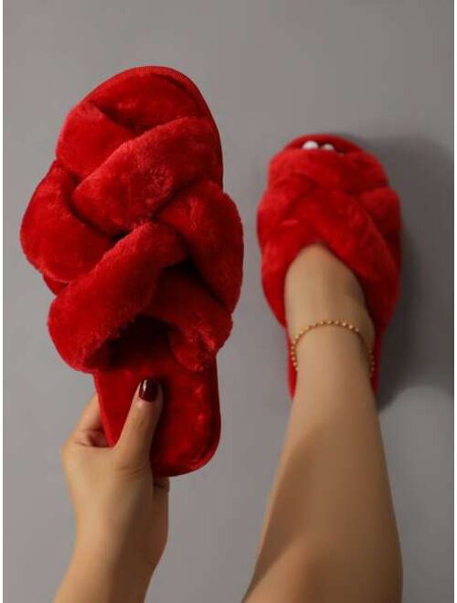 Shein Crossover Strap Bedroom Slippers