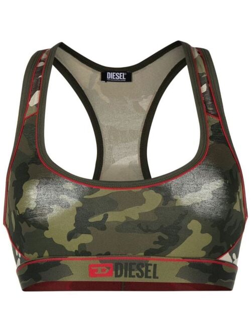 Diesel camouflage print sports bra