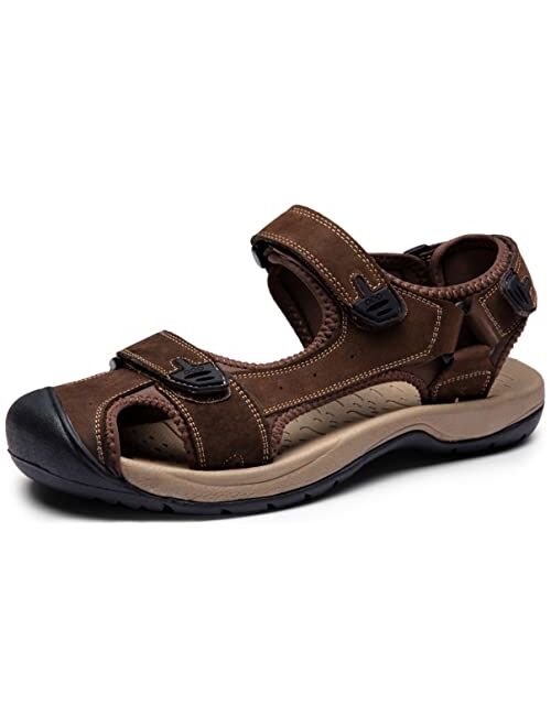 Jousen Men's Sandals Leather Open Toe Beach Sandal Outdoor Summer Sport Sandals