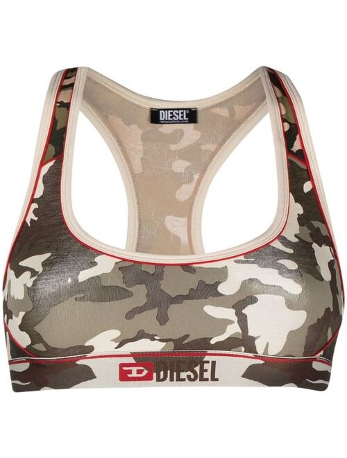 Diesel camouflage print sports bra