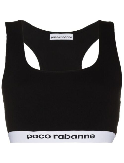 Paco Rabanne logo-tape sports bra