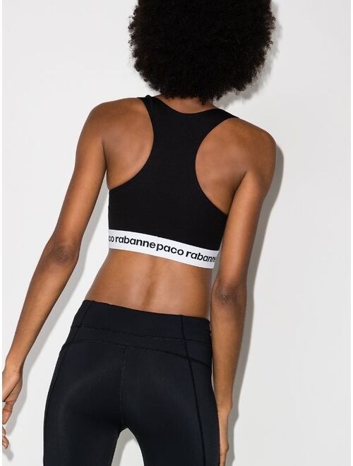 Paco Rabanne logo-tape sports bra