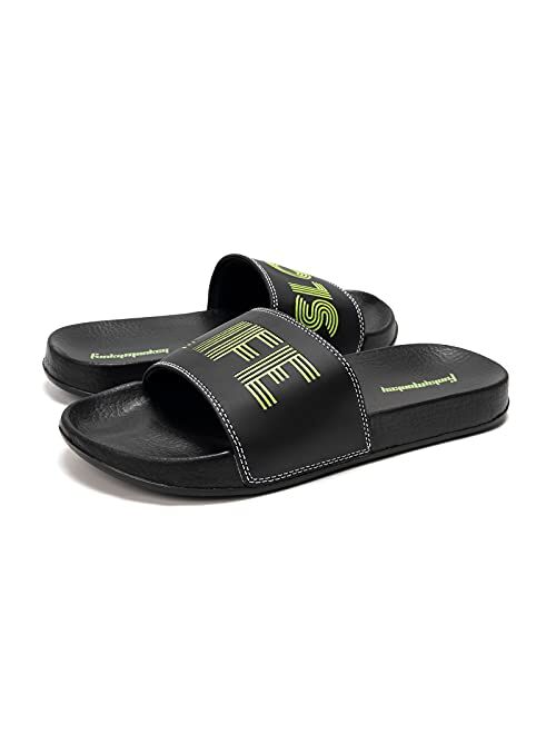 FUNKYMONKEY Men's Casual Sandal Slippers Outdoor Indoor Slide for Men