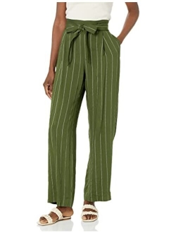 vince Soft Stripe Belted Pull-On Pants