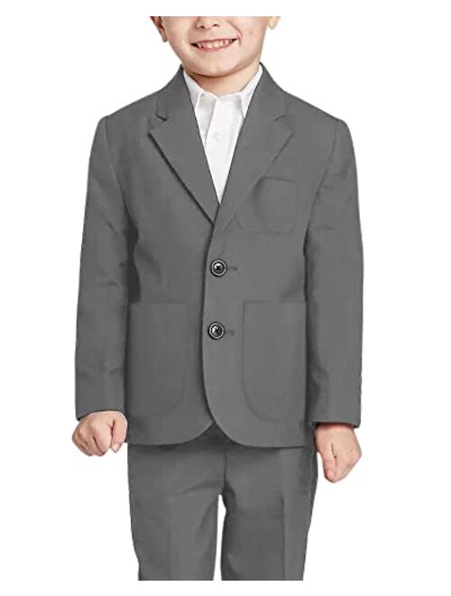 rrhss Boys Patch Pockets School Blazer Casual Two Button Suit Jacket Kids Sport Coats