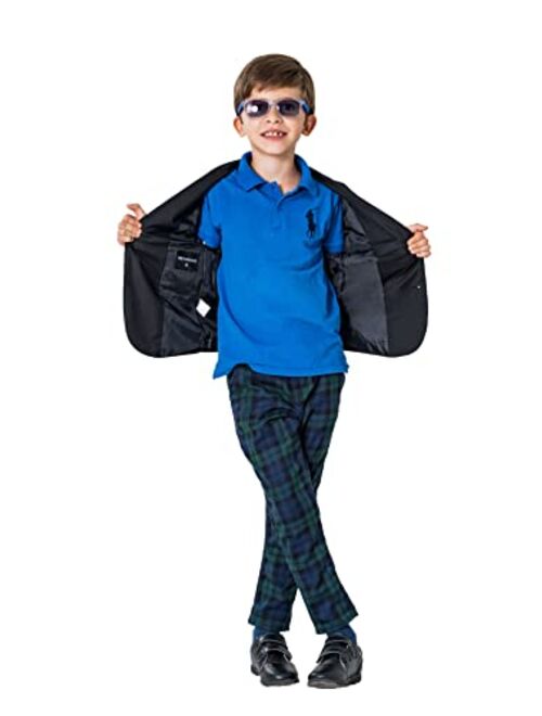 GETUBACK Boys' Bazer Flex Stretch Suit Jacket with Fake Napkins and Bow tie