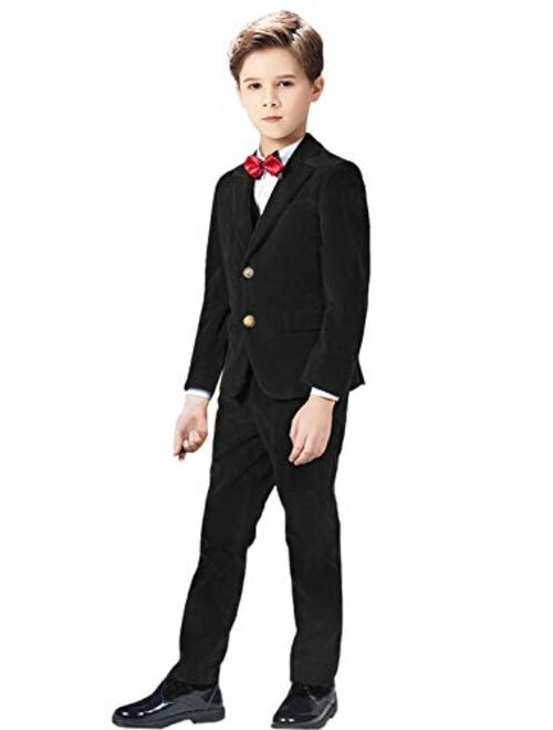 Yavakoor Boy Vlevet Blazer Suit Jacket for Boys Formal