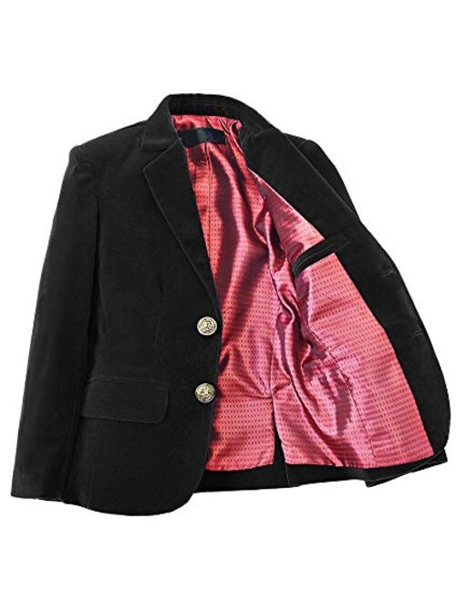 Yavakoor Boy Vlevet Blazer Suit Jacket for Boys Formal