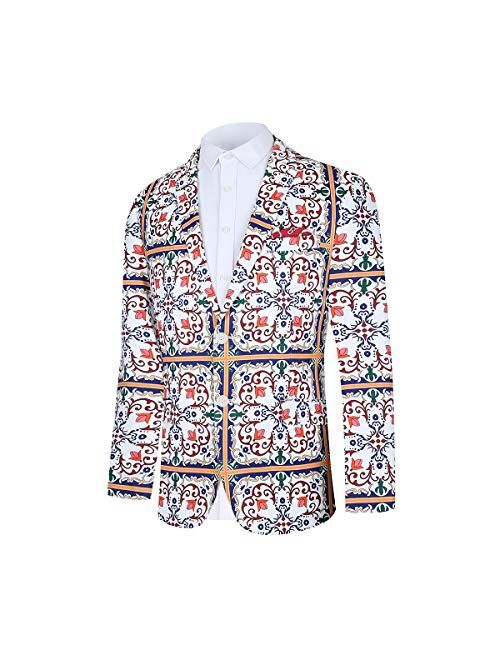 Piero Lusso Boys' Fashion Digital Print Sport Blazers Casual Jackets