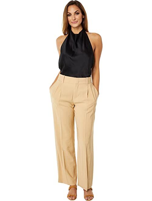 vince High-Waist Pleated Trousers