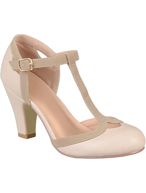 Journee Collection Womens T-Strap Round Toe Mary Jane Pumps