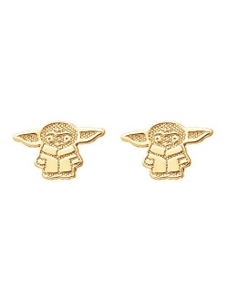 Star Wars Jewelry, Grogu Stud Earrings and Dangles, Sterling Silver