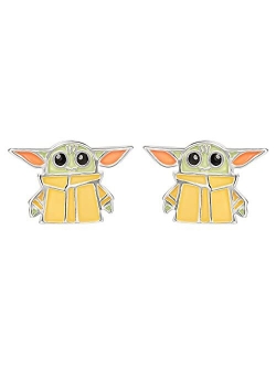 Star Wars Jewelry, Grogu Stud Earrings and Dangles, Sterling Silver