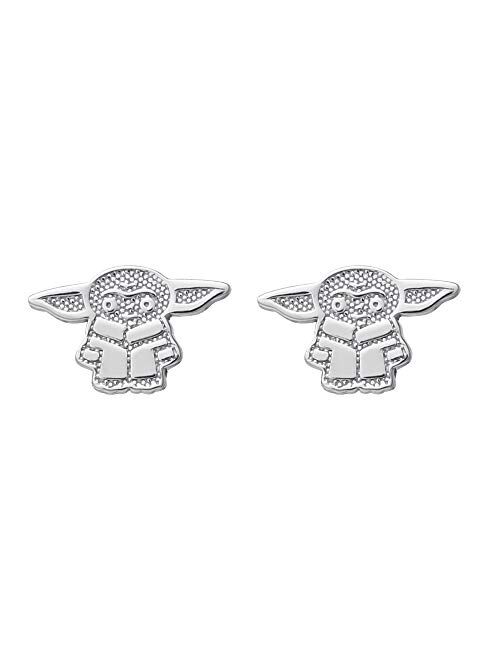 Disney Star Wars Jewelry, Grogu Stud Earrings and Dangles, Sterling Silver