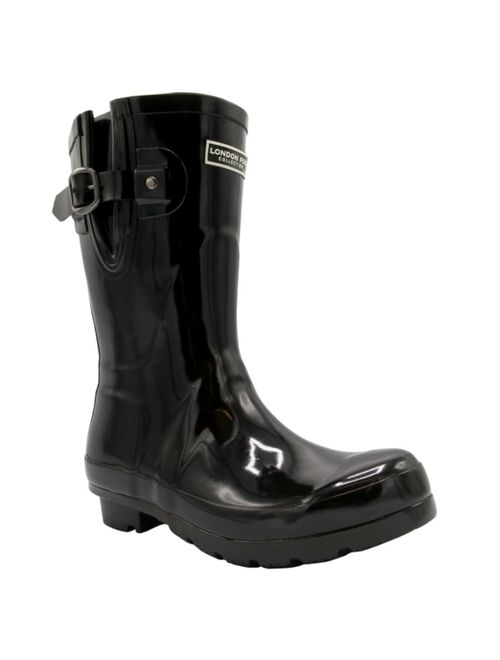 LONDON FOG Women's Tally Rubber Mid Calf Rain Boots