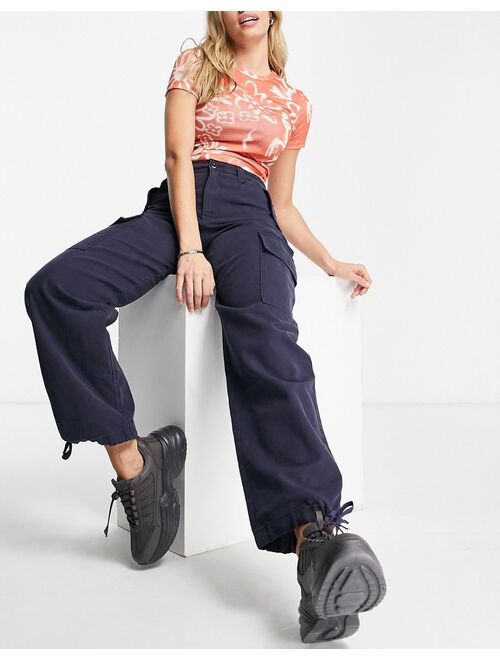 ASOS DESIGN utility cargo pants in navy