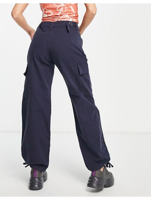 ASOS DESIGN utility cargo pants in navy