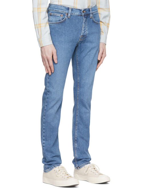 Nudie Jeans Blue Grim Tim Straight-Leg Jeans