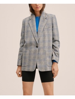 Women's Check Wool Blazer