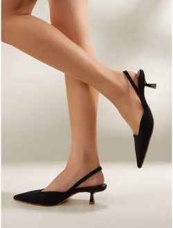 Minimalist Point Toe Slingback Pumps