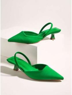 Minimalist Point Toe Slingback Heels