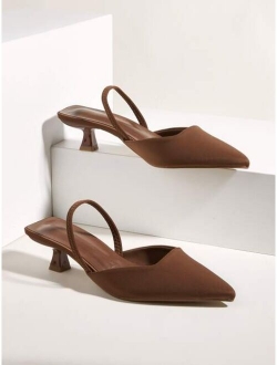 Minimalist Point Toe Slingback Heels