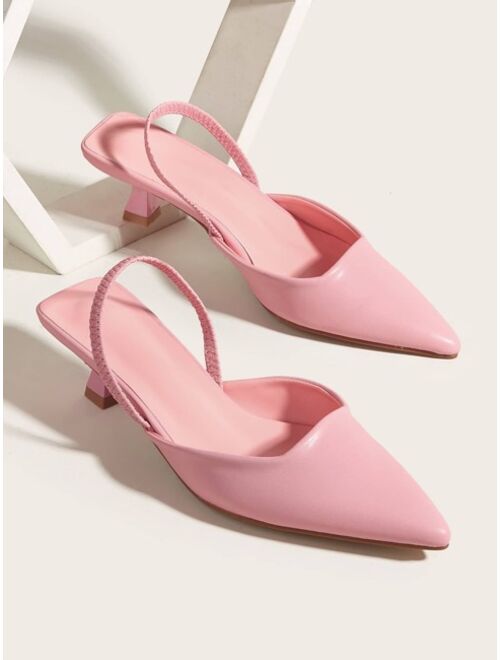 Shein Minimalist Point Toe Slingback Heels