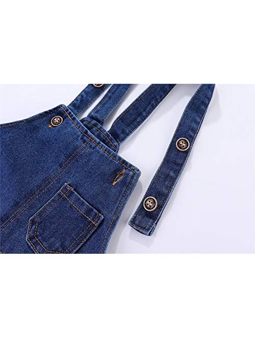 Mud Kingdom Toddler Boys Cute Denim Overalls