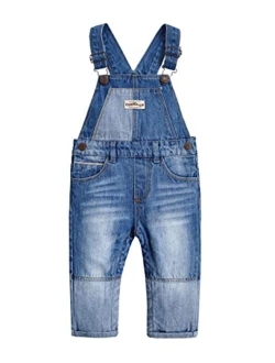 KIDSCOOL SPACE Baby Toddler 2 Buttons Adjustable Straps Fashion Jean Overall