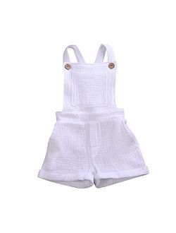 FLZS Infant Toddler Strap Pants Unisex Boys Girls Overall Solid Color Suspender Pants