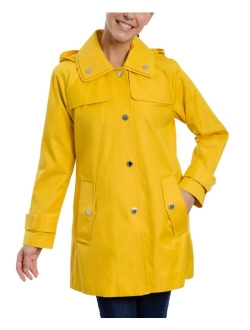 Women's Single-Breasted Hooded Raincoat