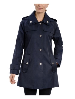 Women's Single-Breasted Hooded Raincoat