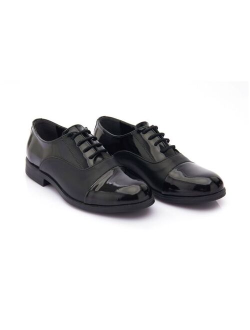 Moustache patent leather Oxford shoes