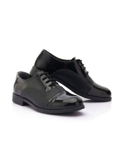 Moustache patent leather Oxford shoes