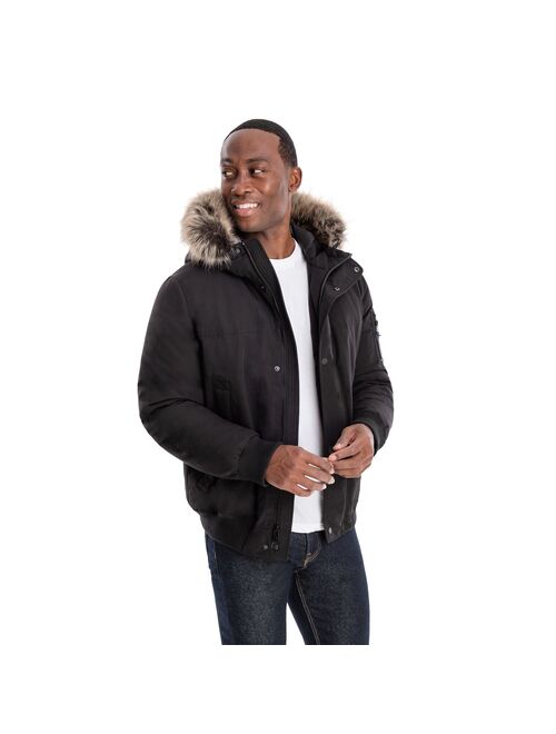 Men's London Fog Short Snorkel Hooded Bomber Jacket