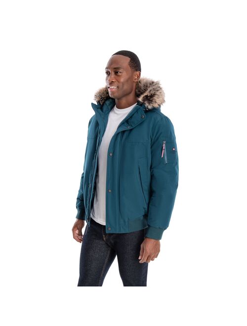 Men's London Fog Short Snorkel Hooded Bomber Jacket